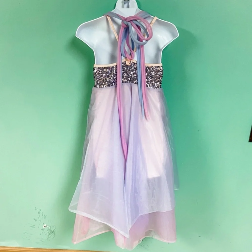 Theatricals Costumes Pastel Tulle Sequin Fancy Leotard Dance Costume Teen M